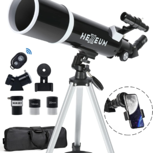 Telescope for Adults & Beginner Astronomers - 80mm Aperture 600mm Fully Multi-Coated High Transmission Coatings with AZ Mount Tripod Phone Adapter, Carrying Bag, Wireless Control.